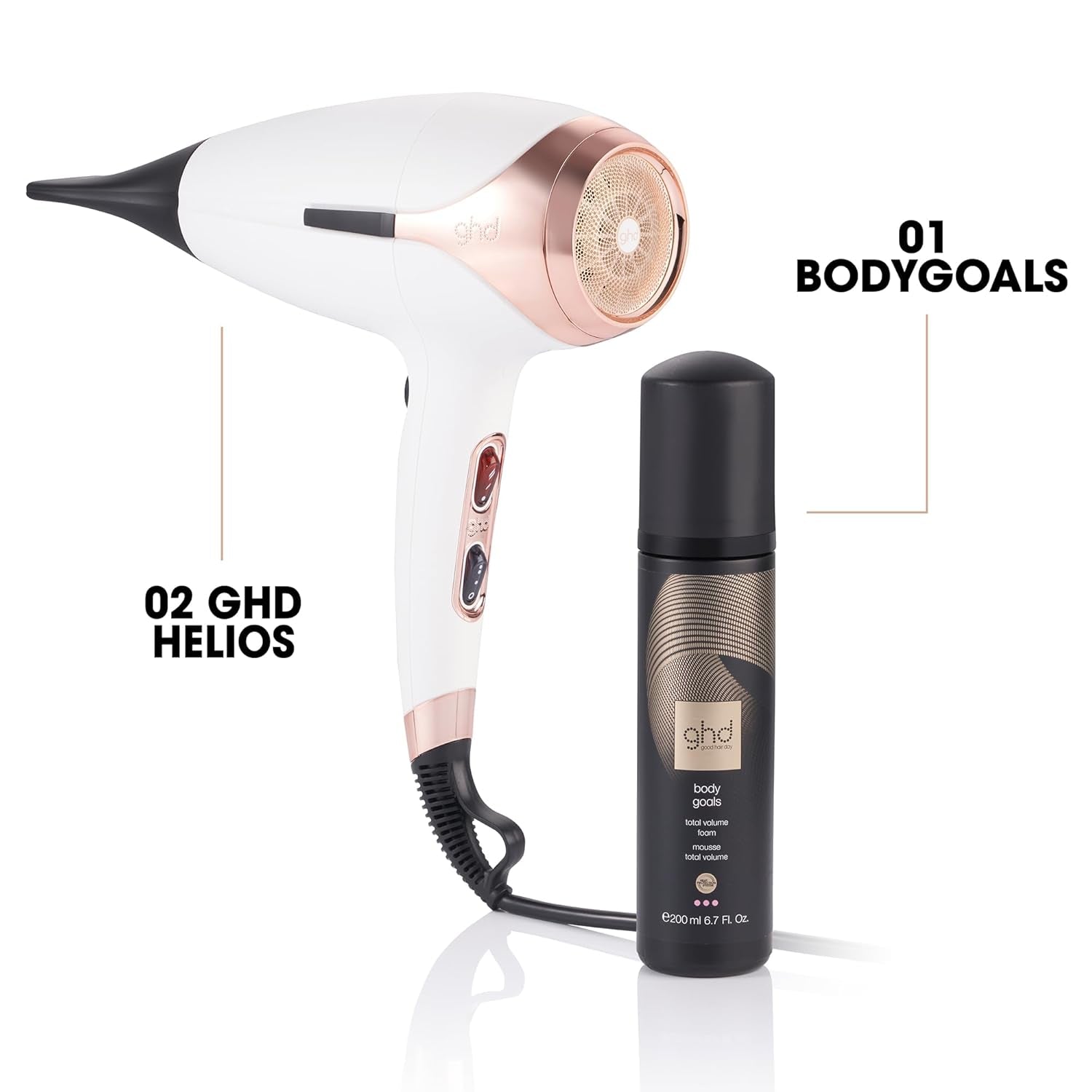 Ghd Helios - Secador De Pelo Profesional, Ligero, Secado Rápido, Máximo Control Del Peinado - Para Todo Tipo De Cabello - (Enchufe Europeo)